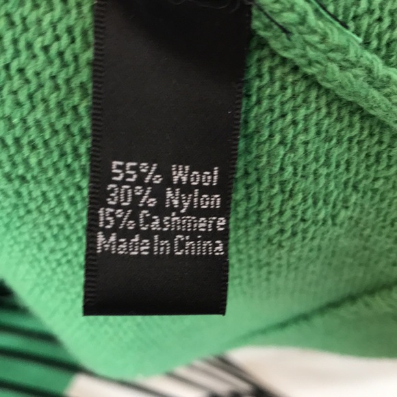 J.Crew Collection Green Cashmere-Blend Double-Breasted Sweater w/ Rhinestone But - Picture 9 of 15